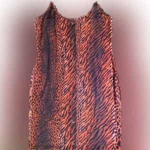 ASOS red black mixed animal print spaghetti strap slip dress US 6